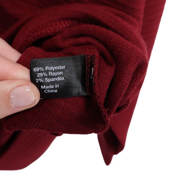 NWT Lane Bryant Ribbed Long Sleeve Turtleneck Top In Cabaret Wine Size 14/16 - Picture 10 of 12